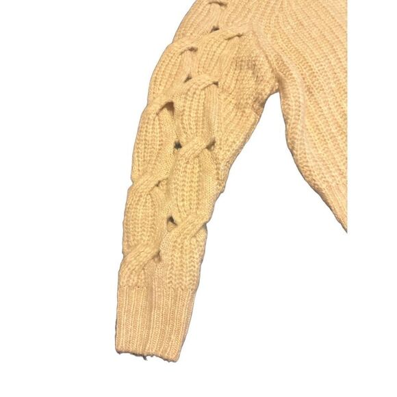 Express XSmall Open Cable Raglan Sleeve Sweater - beige - Picture 12 of 15